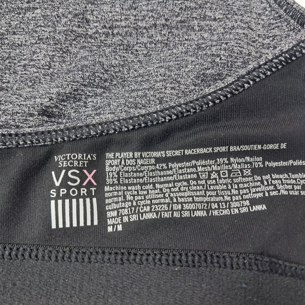 VSX Sport Victoria's Secret The Player Black/Gray Racerback Sports Bra Medium - Picture 8 of 8